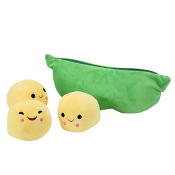 Dla dzieci pluszowe kreskówek roślinne zabawki śliczne poduszki w kształcie grochu miękkie pluszowe zabawki zielone żółte kolory uśmiech groch dla dzieci chłopiec dziewczyny
