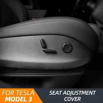 Dla Tesla Model 3 Model S Model X ABS symuluje kolor włókna węglowego wewnętrzne fotel regulacja przycisku przełącznika wykończenie pokrywy stylizacji samochodów Acce