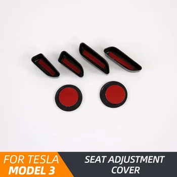 Dla Tesla Model 3 Model S Model X ABS symuluje kolor włókna węglowego wewnętrzne fotel regulacja przycisku przełącznika wykończenie pokrywy stylizacji samochodów Acce