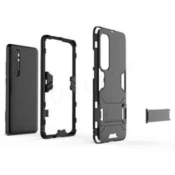 Dla Xiaomi Mi Note 10 Lite Case Cover Mi 10 Lite Pro Robot Holder Stand Odporna Na Wstrząsy Zderzak Pancerz Telefon Tylna Pokrywa Mi Note 10 Ultra