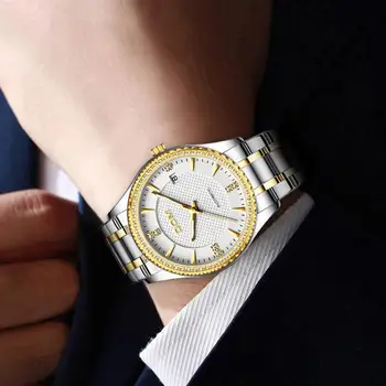 DOM automatyczne mechaniczne zegarki męskie zegarek wodoodporny para zegarek ze stali nierdzewnej świecące sportowe, biznesowe zegarek damski