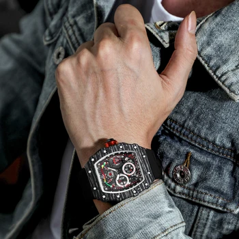 Duża tarcza zegarek sportowy mężczyźni hip-hop chronograf wojskowe męskie zegarki najlepsze marki luksusowych wodoodporny zegarek Reloj Hombre relogio montre