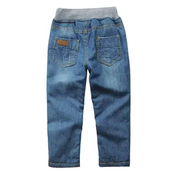 Dziecięce jeansowe spodnie zimowe dziecięce aksamitne rafy super ciepłe spodnie jeansowe Spodnie dla chłopców, nastolatków rozmiar 100-160 cm odzież Dwq607