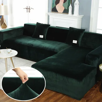 Elastyczne miękkie pokrowce na sofy do salonu aksamitna kątowe fotel sofa błaga etui zestawy 2 i 3 osobowy w kształcie litery L meble