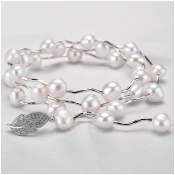 Elegancki wysokiej jakości perła długi naszyjnik dla kobiet prezent biały naturalny baroku słodkowodne perły naszyjnik wykwintne biżuteria FEIGE