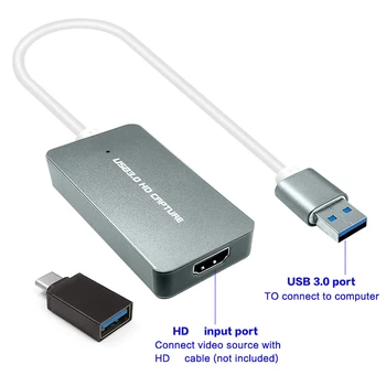EZCAP USB 3.0 HD Video Game Capture Box 1080P 60fps darmowy sterownik do PS3 PS4 XBOX ONE wsparcie dla Windows/Linux/Mac Live Streaming