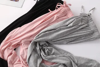 Fdfklak Modalne Spania Spodnie Dla Kobiet Dół Piżamy Spodnie Wiosna Lato Nowe Spodnie Piżamy Różowy/Czarny Lounge Wear