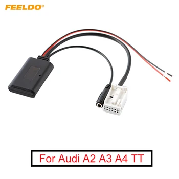 FEELDO 1szt samochodowy bezprzewodowy moduł Bluetooth Aux kabel audio music adapter z mikrofonem do Audi A2 A3 A4 TT AUX kabel