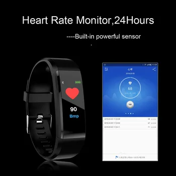 Fitness Tracker Kolorowy Ekran Monitor Rytmu Serca, Ciśnienie Tętnicze Inteligentny Bransoletka Wymiana Bransoletka Smart-Zegarki Akcesoria