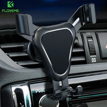 FLOVEME Automatic Lock Air Vent Mount Clip Phone Stand Phone Car Holder Mobile Car Holder Rotate Cell Support For iPhone Xiaomi