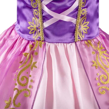 Fotelik sukienka Rapunzel zaplątany fantastyczny strój dziewczyny Urodziny bal Przebierańców sukienka Rapunzel peruki i akcesoria księżniczki