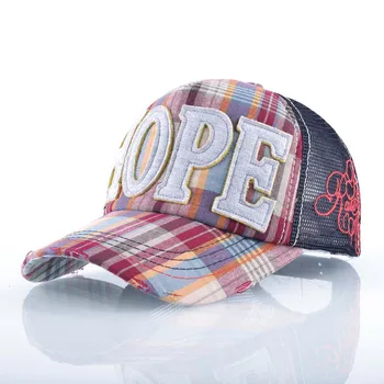FS Summer Plaid Baseball Caps Snapback Hip Hop Trucker Hat With Mesh Streetwear Yellow Pink Cap Fashion Dad Hats For Men Women