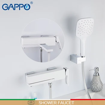 GAPPO baterie prysznicowe biały, ściana, armatura do łazienki mosiądz łazienka, prysznic ze strumieniem deszczowym wannowe Wodospad bateria natryskowa