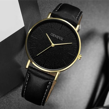 Geneva zegarek damski ultra cienki skórzany pasek zegarka zegarki damskie kobiety prosty design zegarek relogio feminino reloj mujer saati