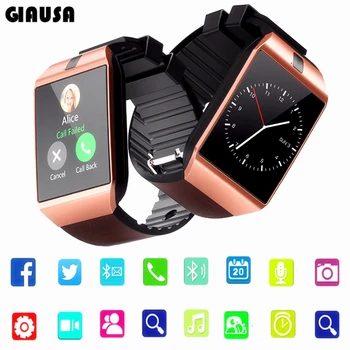 GIAUSA Bluetooth Smart Watch DZ09 telefon z aparatem Sim karta TF SmartWatch z systemem Android telefon bransoletka zegarek dla smartfona