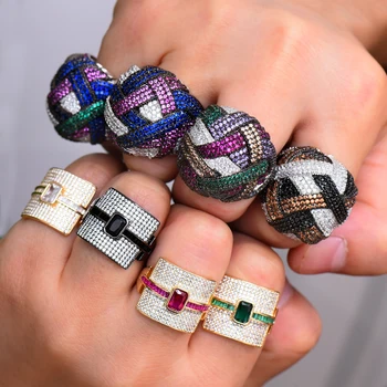 GODKI Monaco Designer Luxury Twist Lines Geometry Cubic Zirconium Engagement Dubai Naija Bridal Finger Rings Jewelry Addiction