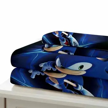 Gorąca wyprzedaż anime Sonic pościel zestaw kreskówka kołdrę zestaw dla dzieci prezenty chłopiec sypialnia pościel Królowa King Size zestawy