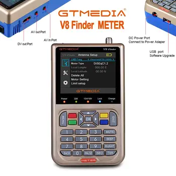 GTmedia Finder V8 Meter Digital Satellite Finder HD DVB-S2/S2X ACM High Definition 3.5