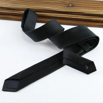 GULLESON fabryka sprzedaż 5 cm męskie wąskie krawaty czarny poliester jedwabne koce, paski punktu żakardowe wąski krawat szyi krawat partii
