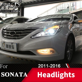 Głowy lampa do samochodu Hyundai Sonata 2011-2016 Sonata8 reflektory Przeciwmgielne stawek zawieszenia światła DRL H7 LED Bi xenon lampa samochodowy akcesoria