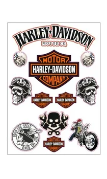 Harley Davidson Czaszka A4 Zestaw Naklejek 12 Sztuk