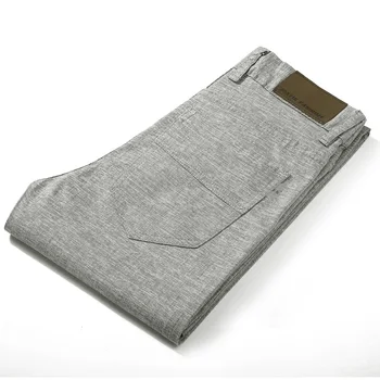 HCXY marka 2019 lato wysokiej jakości męskie lniane spodnie Męskie casual cienkie spodnie męskie spodnie męskie spodnie plus rozmiar 38