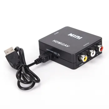 HDMI TO AV Scaler Adapter HD Video Composite Converter Box HDMI to RCA AV/CVSB L/R Video 1080P Mini HDMI2AV obsługa NTSC PAL