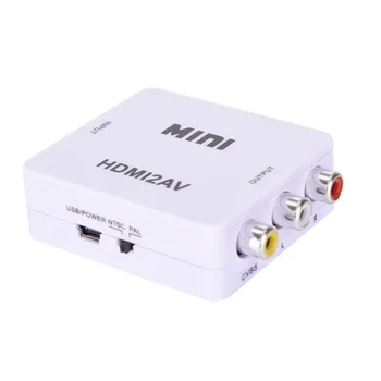 HDMI TO AV Scaler Adapter HD Video Composite Converter Box HDMI to RCA AV/CVSB L/R Video 1080P Mini HDMI2AV obsługa NTSC PAL