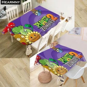 HEARMNY Plant VS Zombie obrus 3D Оксфордская tkaniny kwadratowa/prostokątna pokrywa przeciwpyłowa stołu na imprezę Home Decor TV Covers