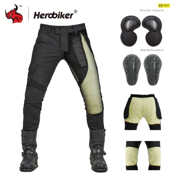 HEROBIKER motocyklowe spodnie mężczyźni motocross панталон spodnie motocyklowe wyścigi motocyklowe jeans spodnie biker turystyka konna spodnie cargo