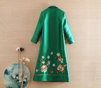 High-end elegancka pani kurtki jesień chiński styl retro haft kobiety rocznika temat тренчкот damska S-XXL
