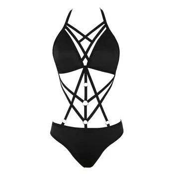 Hirigin Women Punk Bra Body-Bondage Sexy Bodysuit Lingerie Dress Koszulka Nightwear