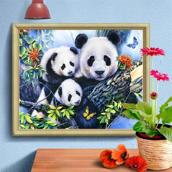 HUACAN Animal Diamond Painting Panda Full Drill Square Rhinestone Haft Krzyżem sprzedaż dom wiejski Home Decor