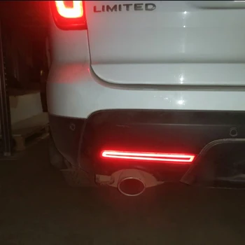 IJDM wędzony/Czerwony obiektyw czerwony led samochód tylny zderzak reflektory reflektory tylne światła stopu i tylne światła przeciwmgielne są dla 2011-Ford Explorer 12V