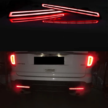 IJDM wędzony/Czerwony obiektyw czerwony led samochód tylny zderzak reflektory reflektory tylne światła stopu i tylne światła przeciwmgielne są dla 2011-Ford Explorer 12V
