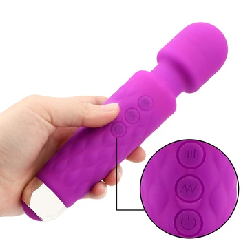 IKOKY wibrator masażer kij 6 prędkości 10 trybów damska masturbacja łechtaczki stymulacja Magiczna AV różdżka sex zabawki dla kobiet