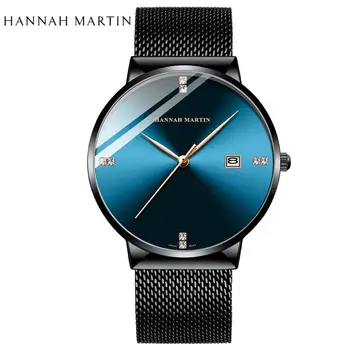 Japonia mechanizm kwarcowy Diament męskie moda rhinestone zegarek męskie zegarki najlepsze marki luksusowych biznes 30 m wodoodporny zegarek z kalendarza