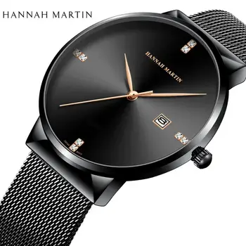 Japonia mechanizm kwarcowy Diament męskie moda rhinestone zegarek męskie zegarki najlepsze marki luksusowych biznes 30 m wodoodporny zegarek z kalendarza
