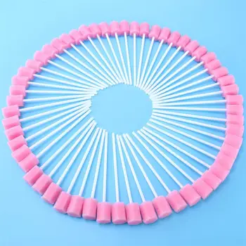 Jednorazowe 100szt gąbki do pielęgnacji jamy ustnej tampon do czyszczenia zębów tampony na usta (różowy)