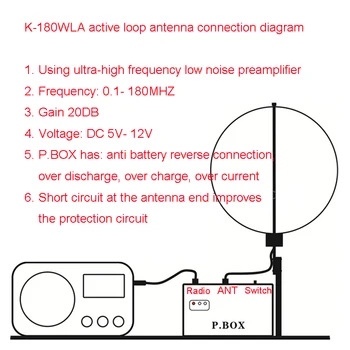 K-180WLA 0.1 M-180MHz Active Loop with Broadband Receiving Antenna Kit For SDR Radio