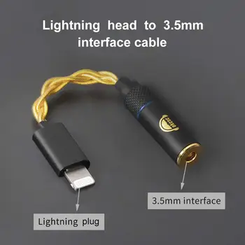 Kabel-adapter OKCSC dla Iphone Lightning Male to 3.5 mm Interface Audio Female 4 rdzenie pozłacane kompatybilny system IOS