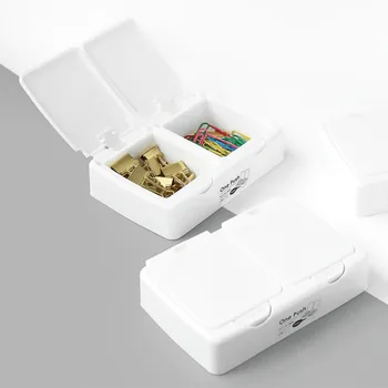 Kawaii push-button type double desktop grid debris small storage box biurowe osłony plastikowe dziewczyny serce małe pudełko