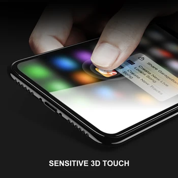 KISSCASE 6D, hartowane szkło iPhone X XR XS Max Carbon Fiber Screen Protector dla iPhone 6 6s 7 8 Plus pełne pokrycie telefonu