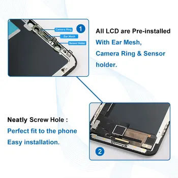 Klasa AAA+ dla iPhone X OLED ekran dotykowy LCD z 3D dotykowy TFT OLED wyświetlacz Digitizer Assembly wymiana statku z Hiszpanii