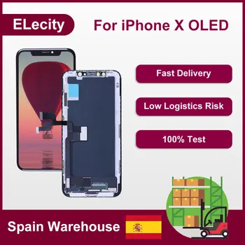 Klasa AAA+ dla iPhone X OLED ekran dotykowy LCD z 3D dotykowy TFT OLED wyświetlacz Digitizer Assembly wymiana statku z Hiszpanii