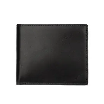 Klasyczny portfel z naturalnej skóry męskie portfele ze skóry naturalnej człowiek mały uchwyt karty portfele Balck krótki portfel dla mężczyzn