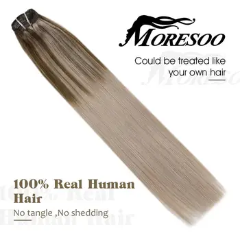 Klips do włosów Moresoo w samochodzie brazylijski Remy zaciski do ludzkich włosów w podwójnej kaczce prostą zacisk na rozszerzeniach ludzkich włosów