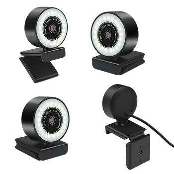 Komputerowa kamera Webcam 1080P, 2K 500W Pixels Webcam Auto Focus HD Fill light Web Cam With Mic LED Light Camera For Youtube Live
