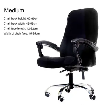 Komputerowe fotel popularne pokrowce na krzesła Office Stretch 1 szt 3 rozmiary do biurowy siedziska zdejmowane anty-brudne pokrowce na krzesła Elastan