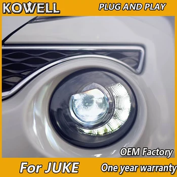KOWELL Car Styling for Nissan JUKE reflektory 2013-2018 led ESQ światła przednie led drl projektor reflektory H7 hid